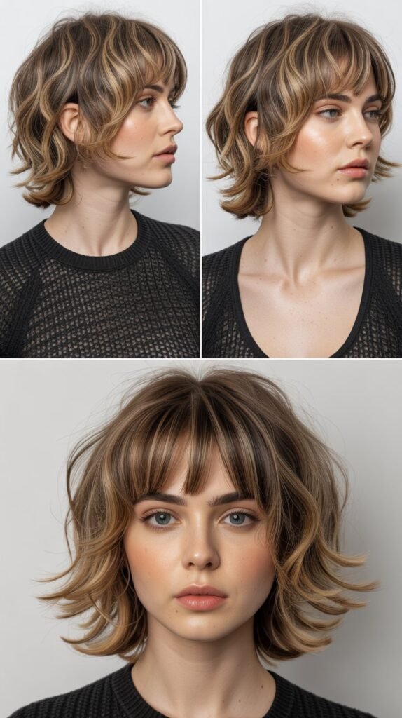 26. Dimensional Layers With Blunt Baby Bangs