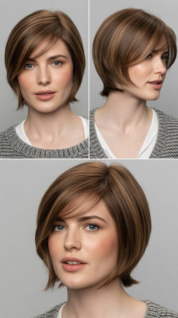 32. Beveled Layers With Side Bangs