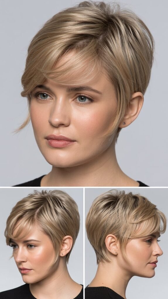Pixie with Side Swept Bangs