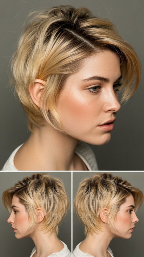 11. Tousled Pixie with Deep Side Part