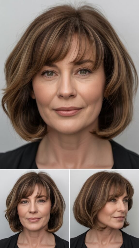 Collarbone Cut with Tapered Bangs