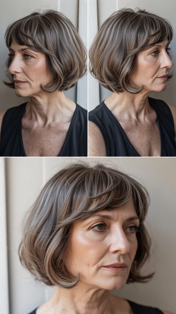 Precision Layered Bob with Thin Bangs