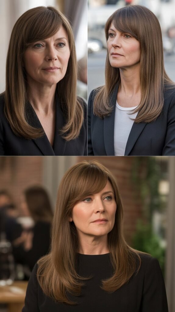  Side Fringe with Long Straight Hair