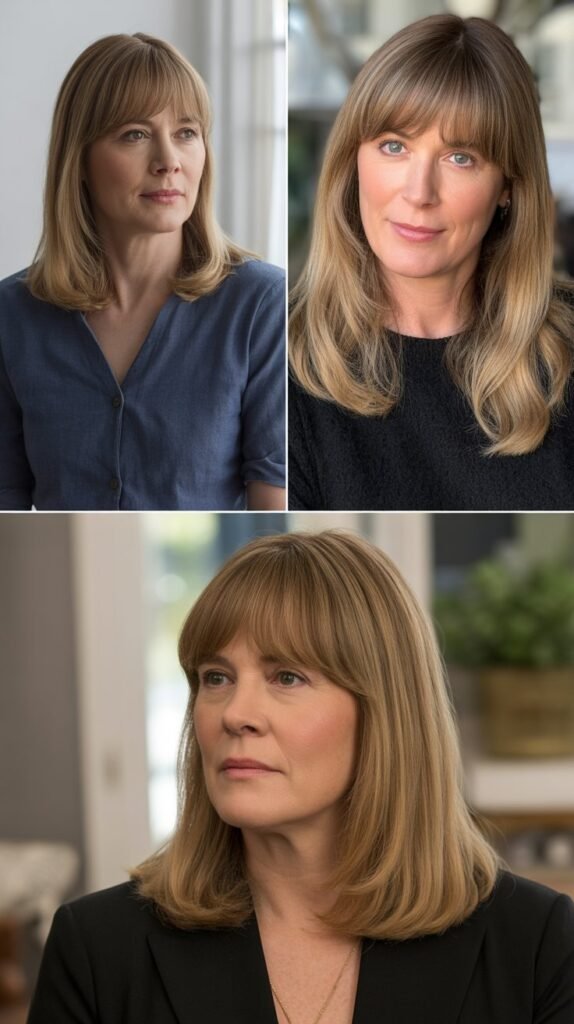 Curtain Bangs for Round Faces