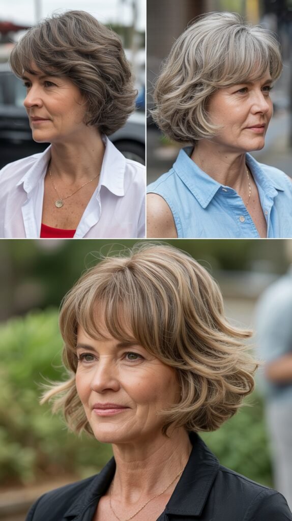 Layered Lob with Wispy Bangs