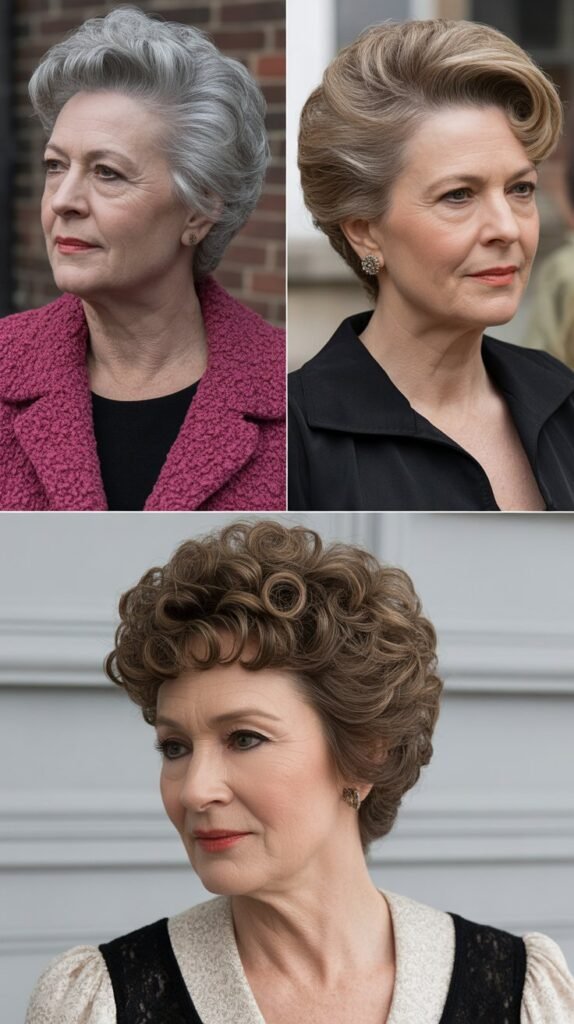 Curly Pompadour Style