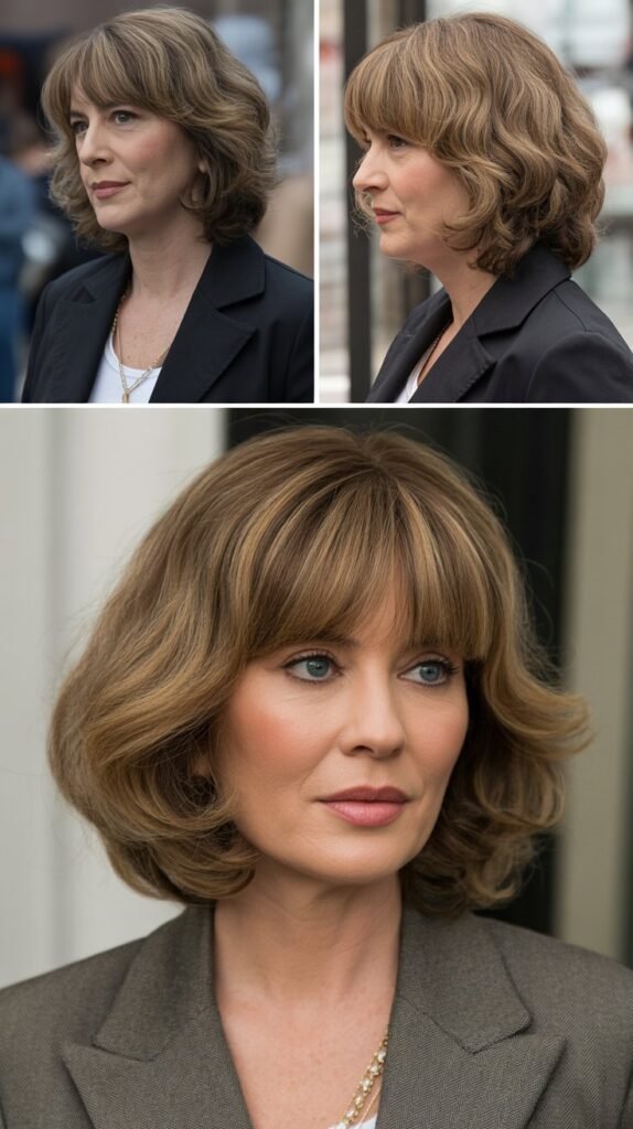 Curtain Bangs with Deep Side Parts