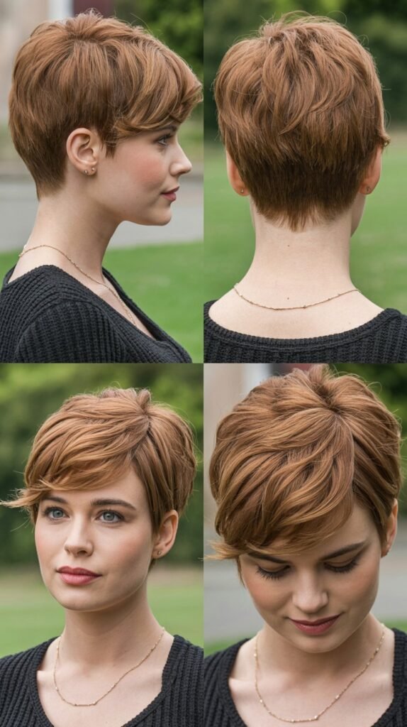 5. Feathered Pixie with Volume at the Crown