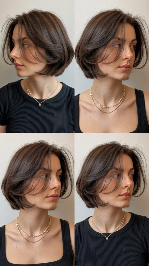 Chin-Length Bob with Swoopy Layers