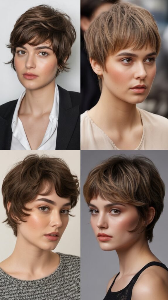 6. Choppy Layered Pixie with Wispy Bangs