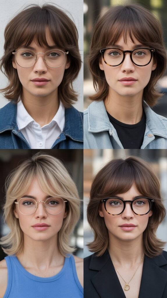 Graduated Bangs with Layered Medium Hair