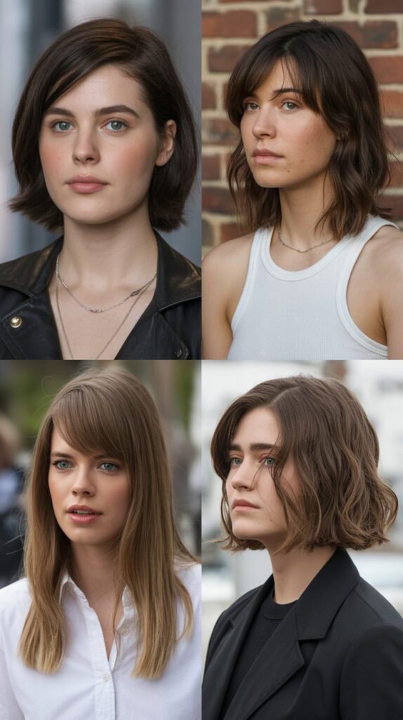 Side-Swept Bangs with Medium Hair