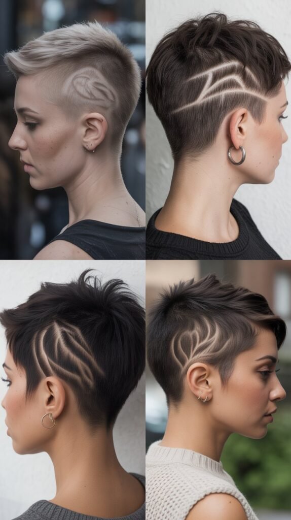  Pixie with Shaved Designs