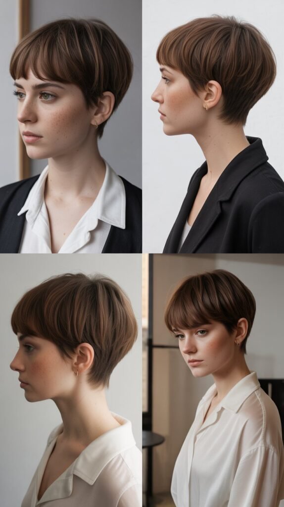 11. Soft Bowl Cut Pixie With Rounded Bangs