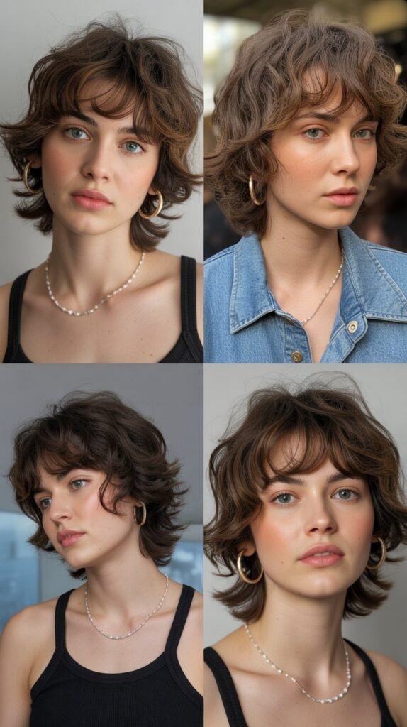 Textured Shag with Wispy Curtain Bangs