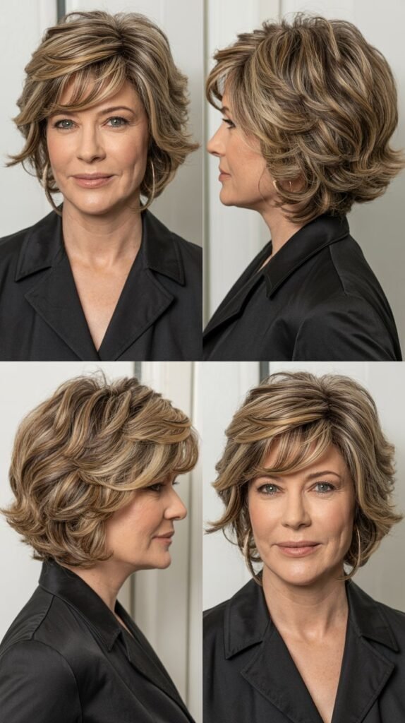 Voluminous Layered Bob with Side Bangs