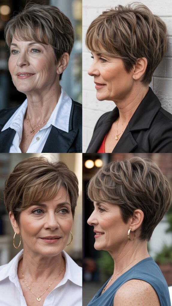 Tapered Pixie with Long Bangs