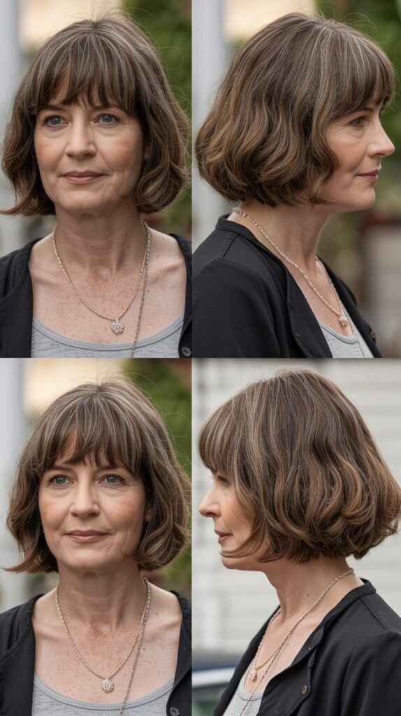 Textured Bob with Blunt Bangs