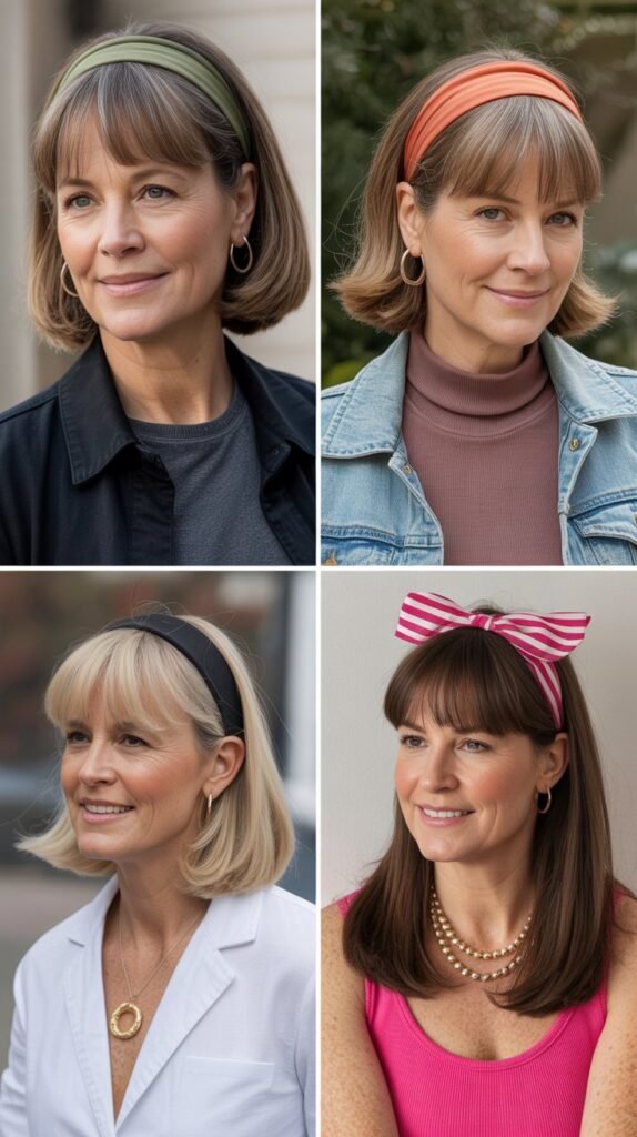 Curtain Bangs with Headbands and Accessories