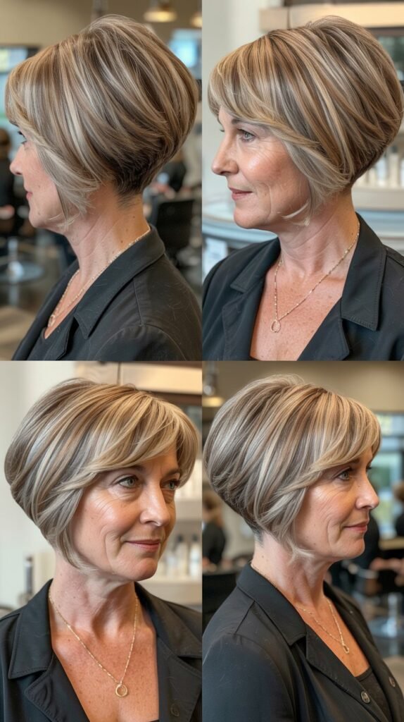 Inverted Bob with Diagonal Bangs