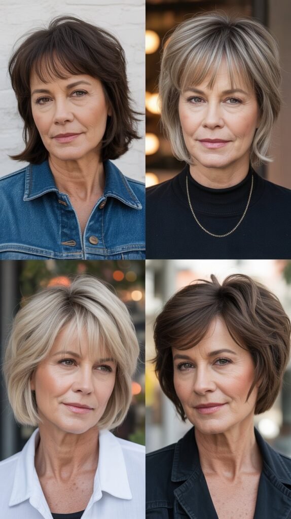 Textured Lob with Micro Bangs