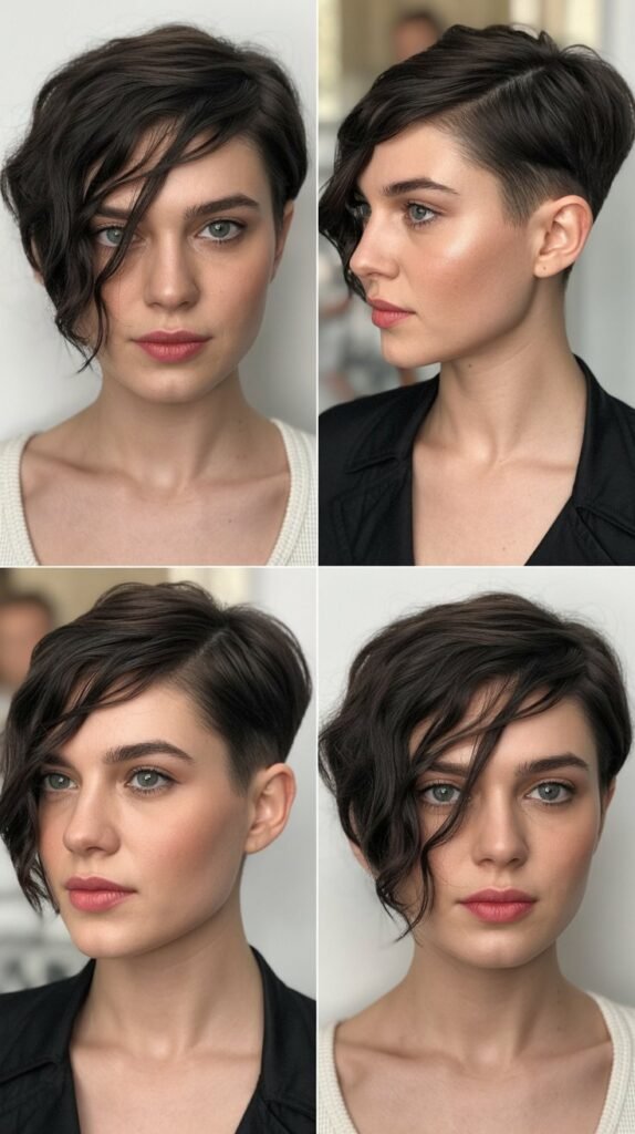 Asymmetrical Pixie With Long Side Bangs