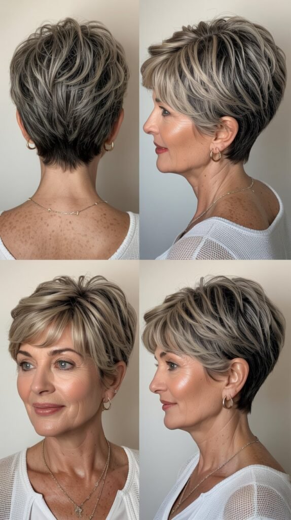  Curly Bob with Side-Swept Bangs