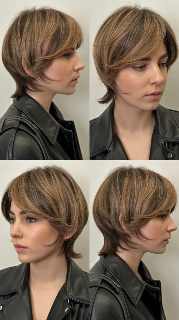 15. Angled Layers With Swooped Bangs