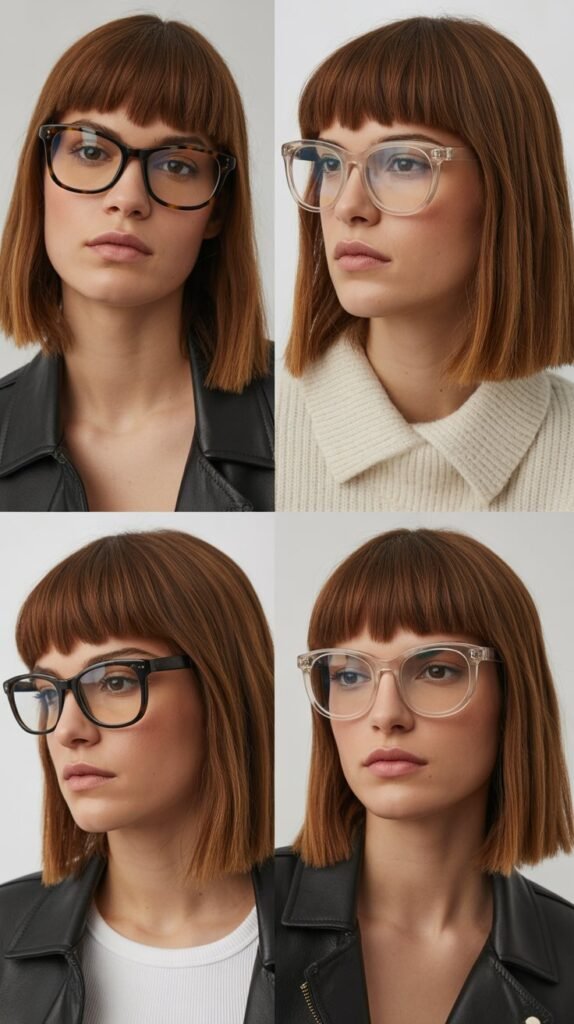 Piecey Bangs with Straight Medium Cut