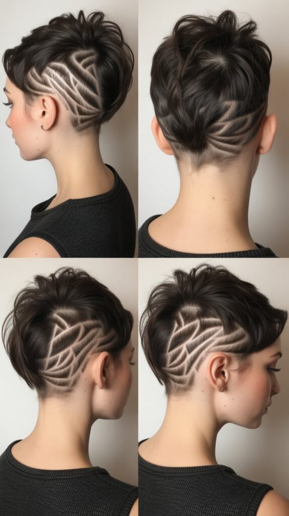 12. Pixie with Shaved Nape Design