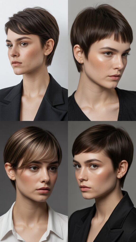 3. Sleek Asymmetrical Pixie With Blunt Bangs