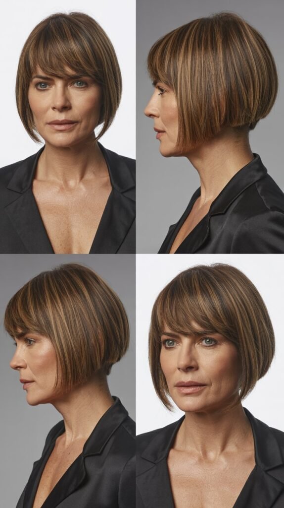Sleek Layered Bob with Micro Bangs