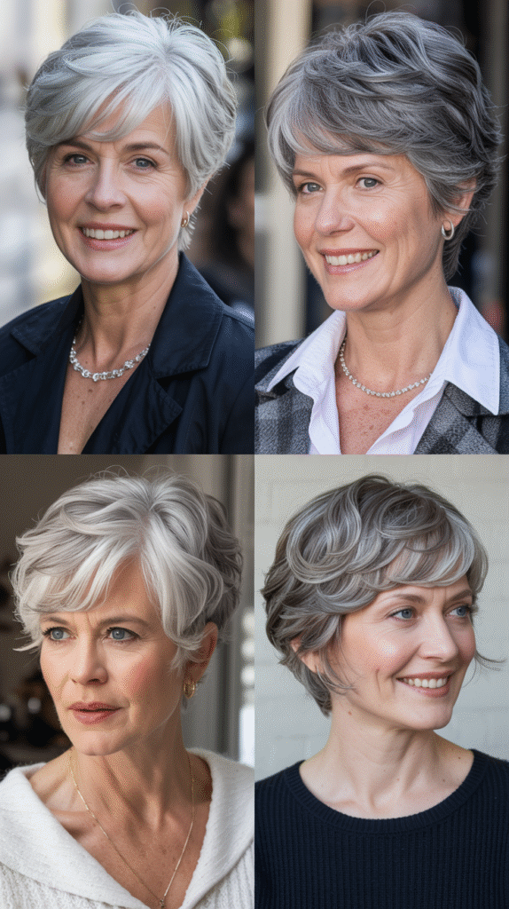 Silver Pixie with Feathered Fringe