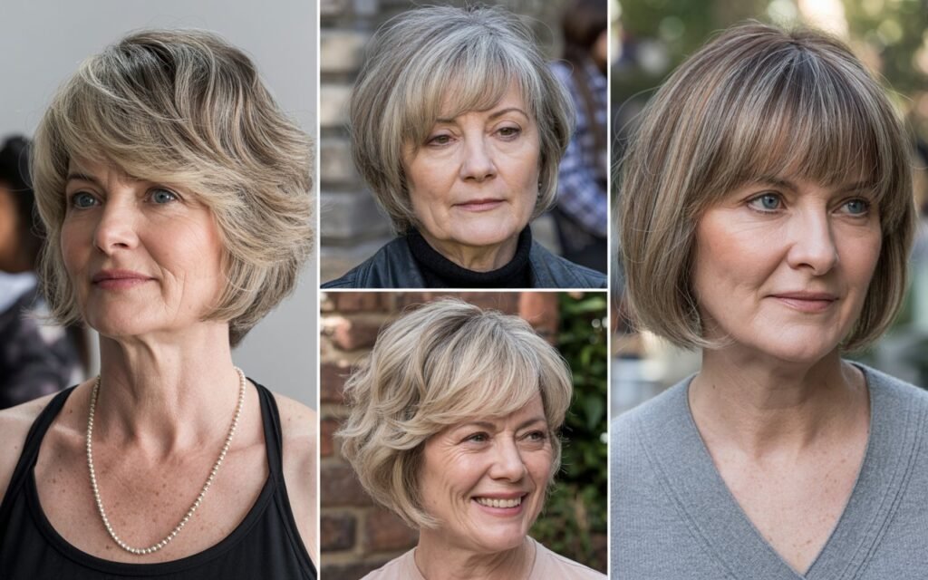 Chin-Length Bob with Razored Bangs
