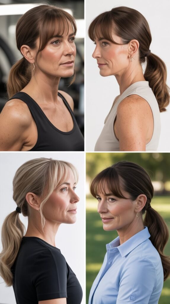 Curtain Bangs with Ponytails