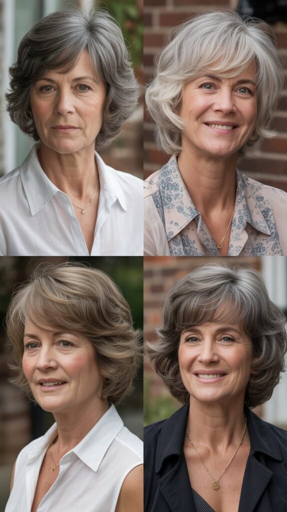 6. Feathered Layers with Bangs