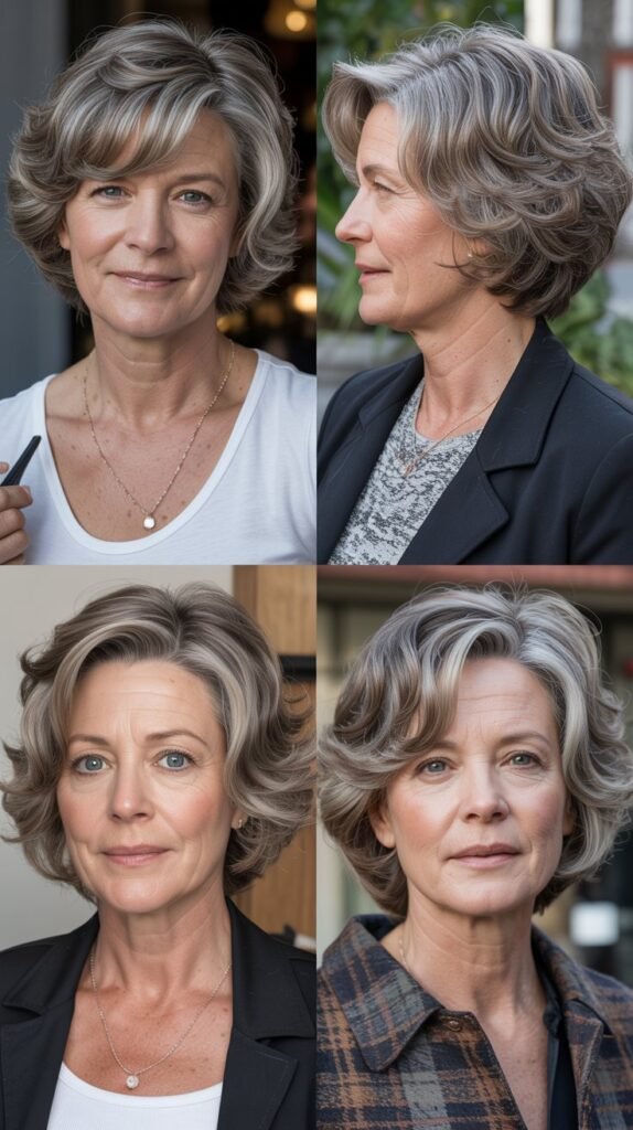 16. Voluminous Chin-Length Cut with Root Lift