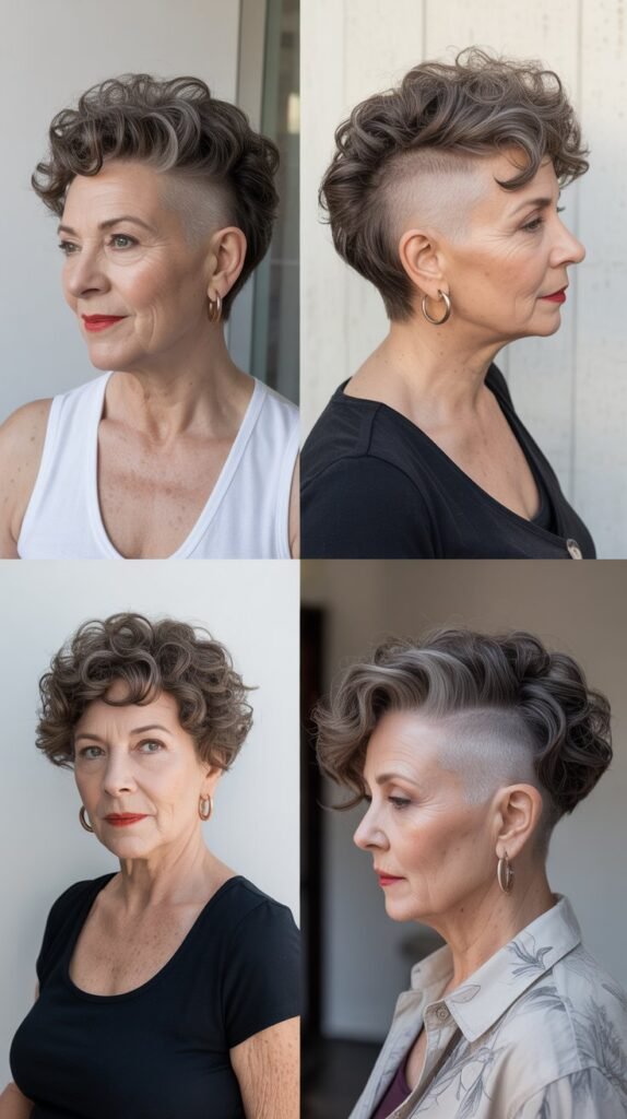  Curly Bob with Deep Side Part