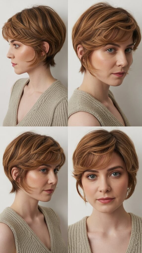 Feathered Pixie With Curtain Bangs