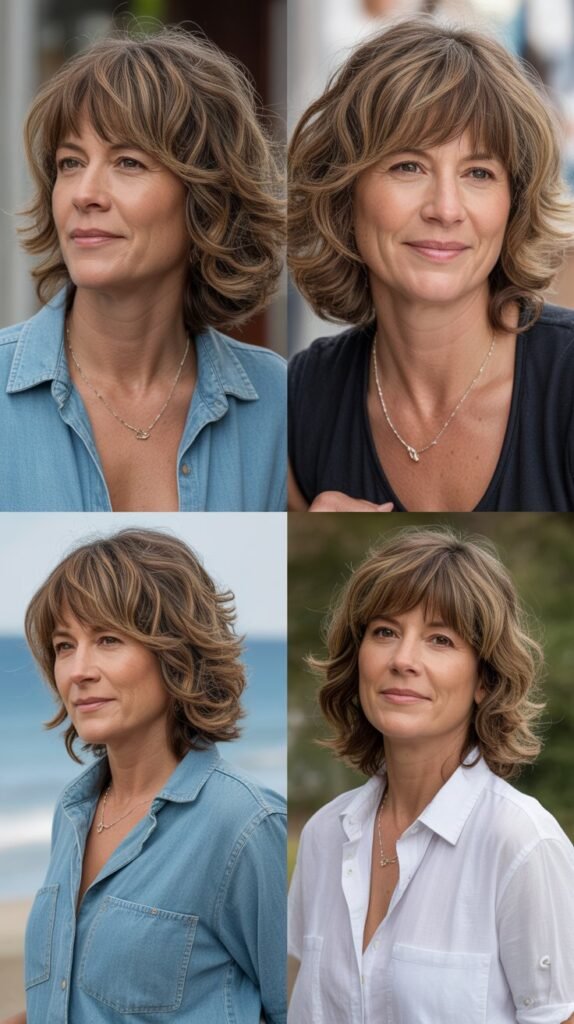 Choppy Bangs with Messy Waves