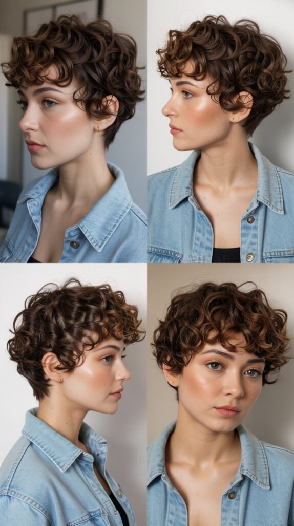 Curly Pixie for Fine Hair