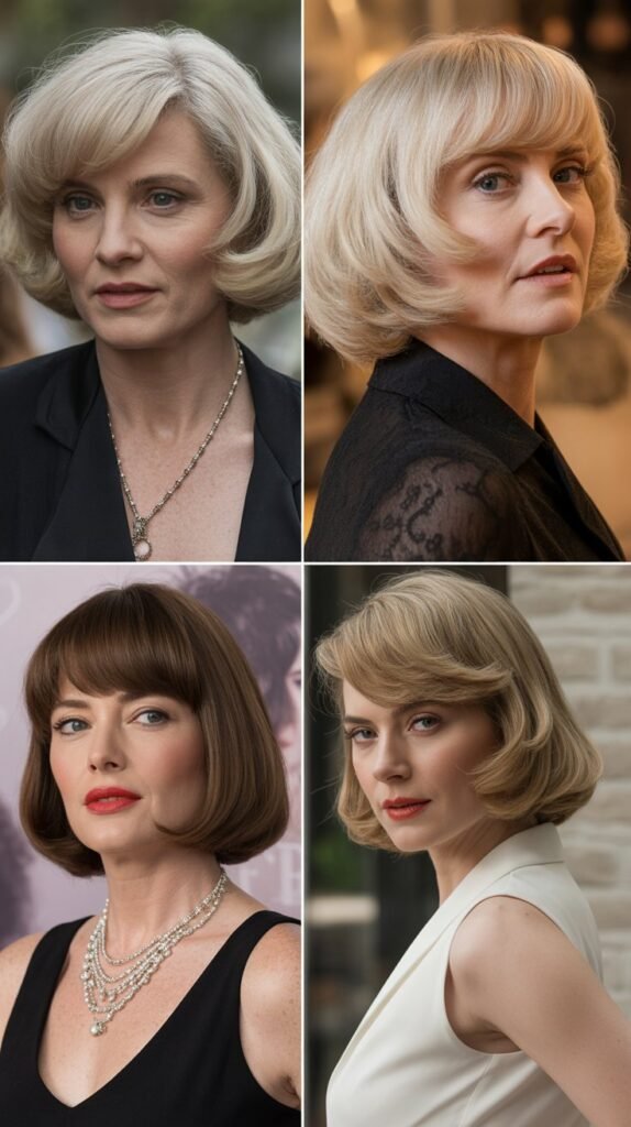 Swooping Bangs with One-Length Bob