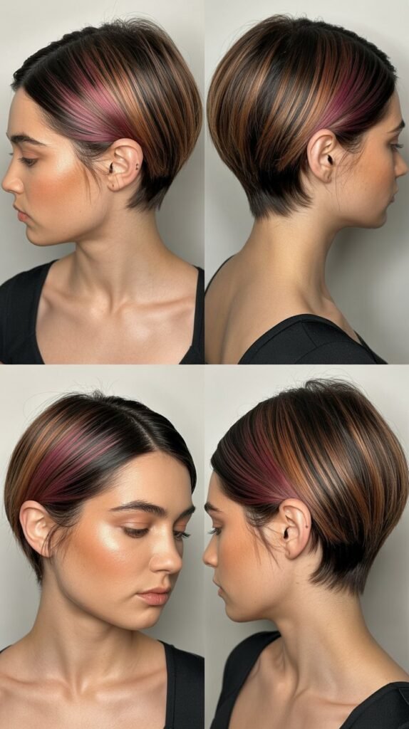 Sleek Pixie With Ombré Highlights