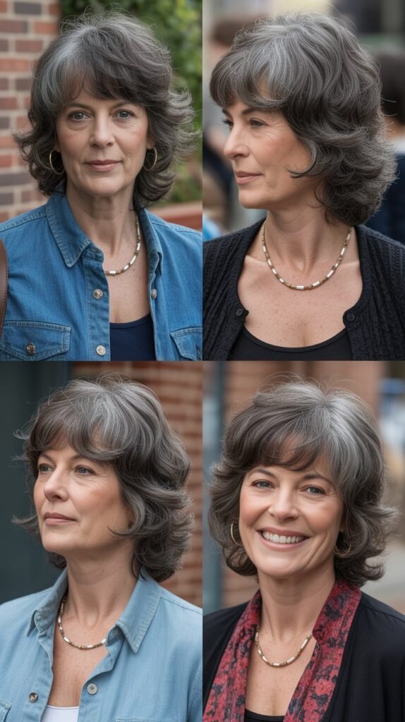 Feathered Shag with Curtain Bangs