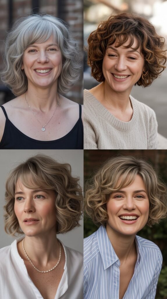 Soft Fringe with Curly Bob