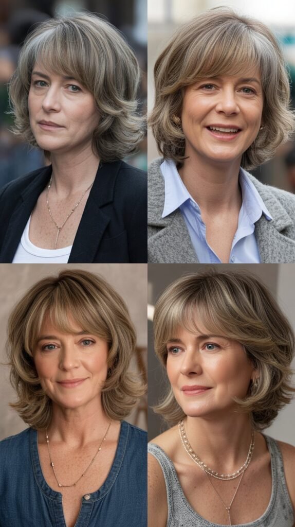 Angled Bangs with Long Layers