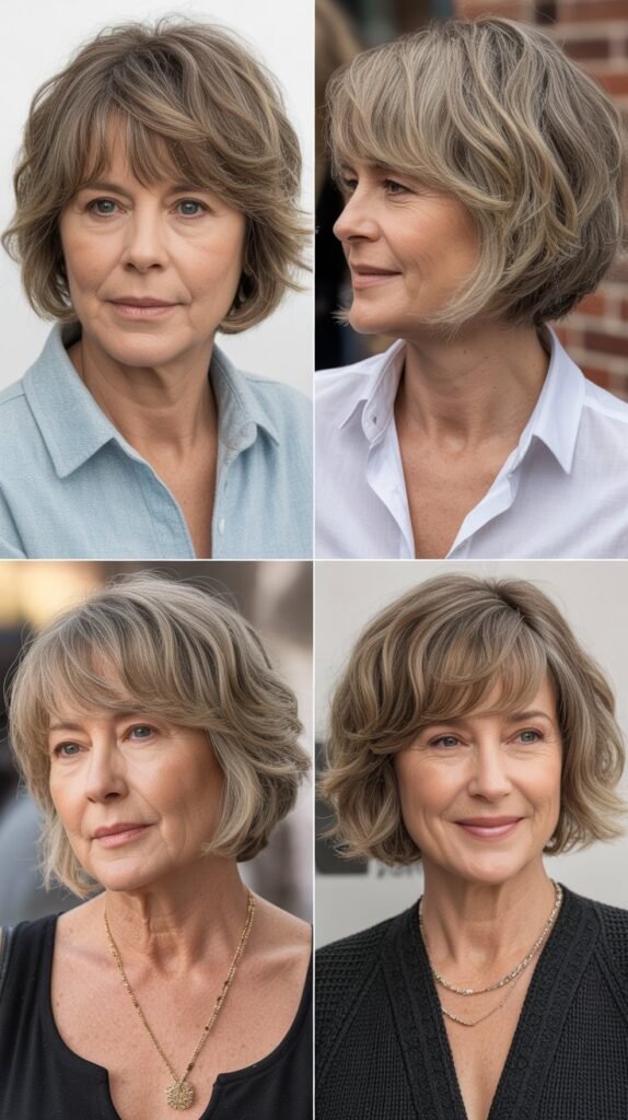 Blended Bangs with Shaggy Bob