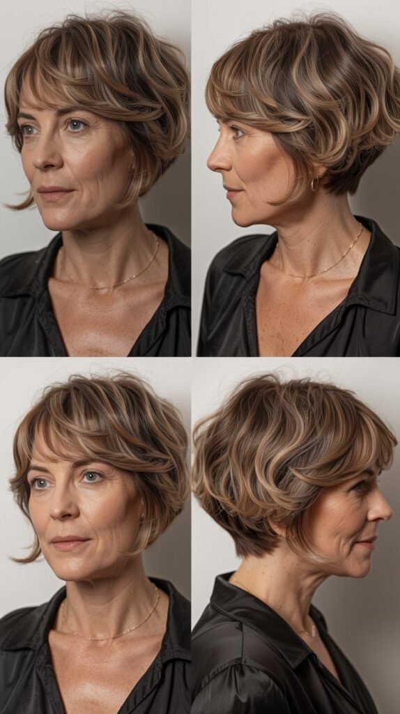 Soft Layered Bob with Baby Bangs