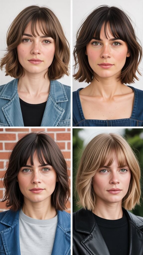  Layered Chin-Length Cut with Curtain Bangs