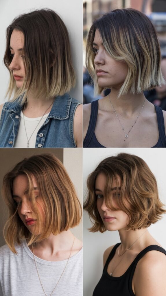  Chin-Length Bob with Ombre